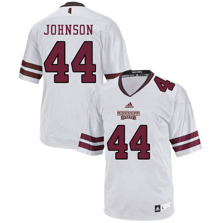 Men #44 Jett Johnson Mississippi State Bulldogs College Football Jerseys Sale-White - Click Image to Close